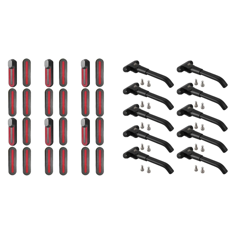 

24 Pcs Wheel Hubs Cap Protective Shell Case With Sticker Decals & 10Pcs Scooter Parking Stand Kickstand