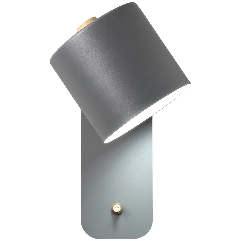 

Nordic Creative Wall Lamp Bedroom Bedside Modern Minimalist Indoor Decor Study Eye Protection Reading Macaron Wall Lighting