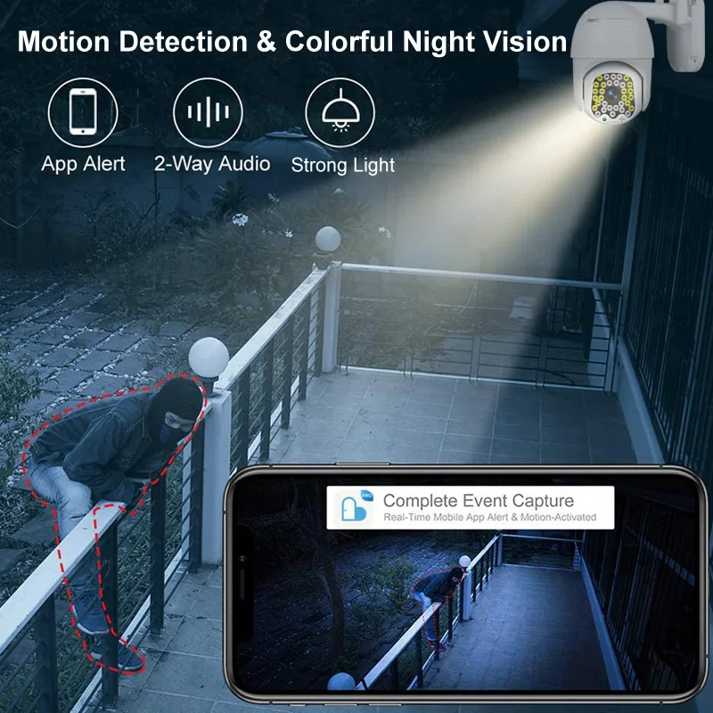 1080P наружная IP-камера Wi-Fi CCTV 360 PTZ защита безопасности наблюдение умный дом