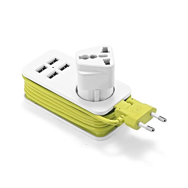 Сетевой удлинитель с 4 розетками переменного тока USB-портами и удлинителем для