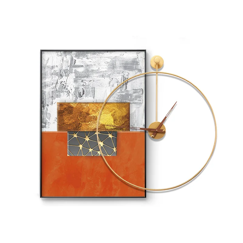 

Nordic Wall Clock Modern Design Metal Living Room Decoration Wall Watches Home Decor Golden Creative Luxury Clocks Mind Gift