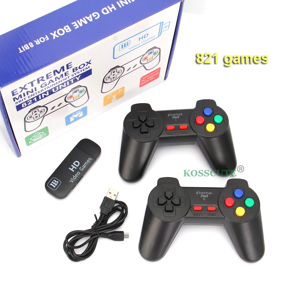8 битная мини HDMI совместимая ТВ Ретро игровая консоль портативная Встроенная 821