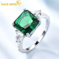 sace gems fashion jewelry s925 ring for female emerald cube zirconia wedding engagement white gold ring girlfriend gift