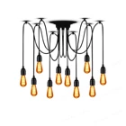 Светодиодный винтажный светильник Эдисона в стиле ретро, люстра-паук, белыйчерный светильник Эдисона, Регулируемый потолочный светильник E27