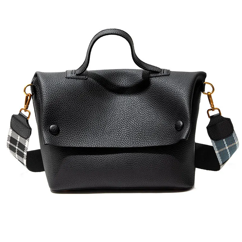 

Casual Large Capacity Buckets Bag Designer Women Shoulder Bags Luxury Matte Pu Handbags Wide Striped Strap Crossbody Bag Purses