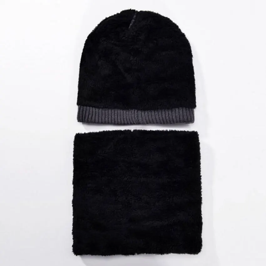 

Child Winter Hat Scarf Set For Kids Girl Boys Ring Scarves And Knit Beanies Icon Cap Soft Stretch Cable Skullies Warm 2 Pcs Suit