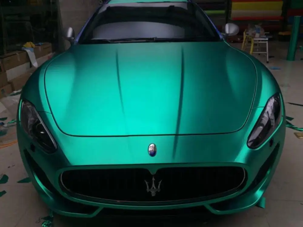 Высококачественная виниловая оболочка из сатина и хрома Тиффани для автомобиля