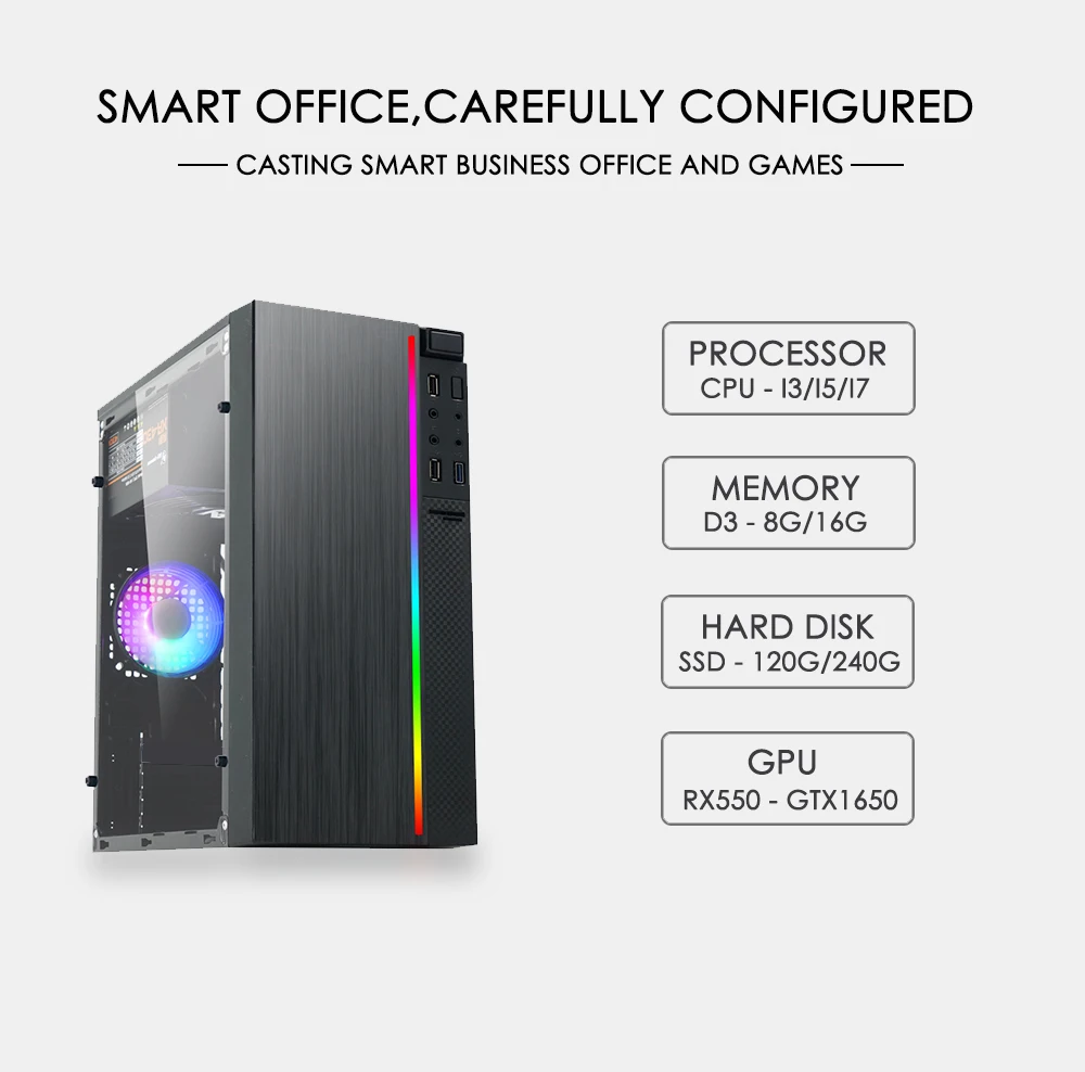 ZIKUI офисная Настольная компьютерная игровая карта GTX 1650 4G/RX550 2G для Intel Core I3/I5/I7 RAM D3