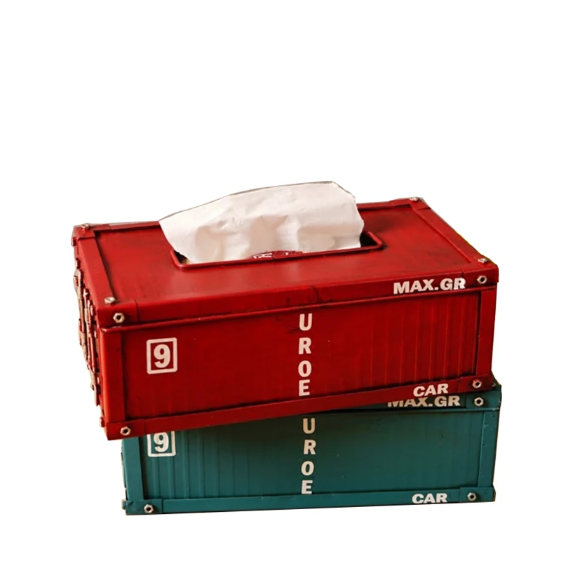 Креативный промышленный стиль контейнер железная коробка для салфеток ретро