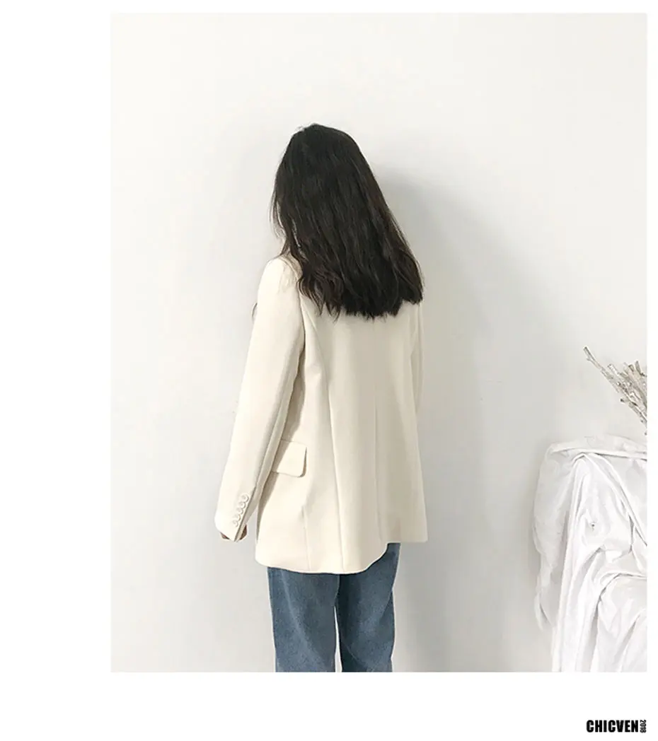 Casual Solid White Blazer Long Sleeve Women Blazers and Jackets Notched blazer mujer blaser feminino Suits Coats Female