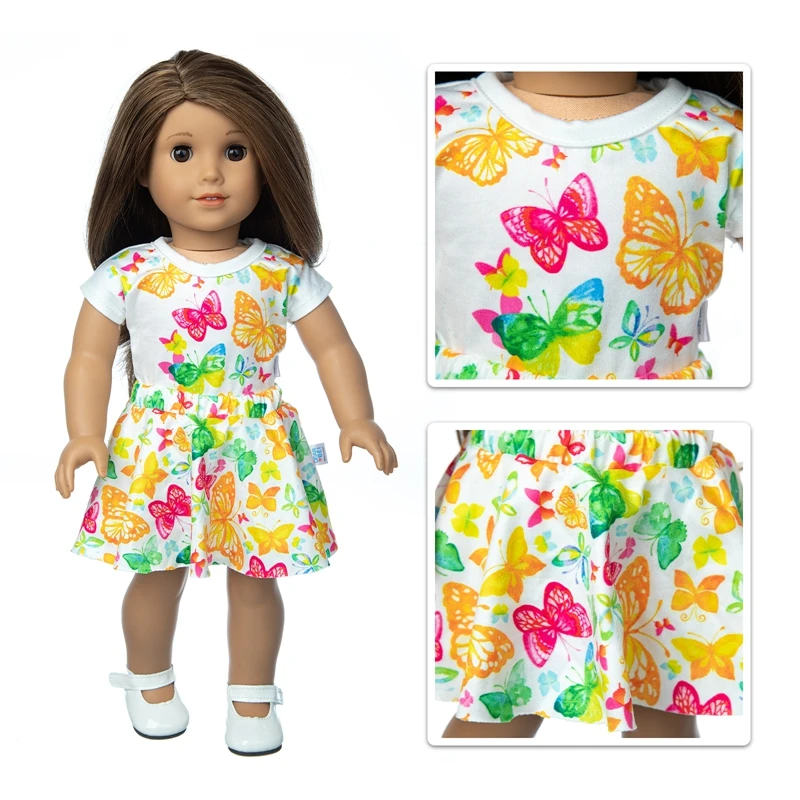 

New lovely butterfly dress Wear For 43cm Baby Doll 17 Inch Born Babies Dolls Clothes And Accessories