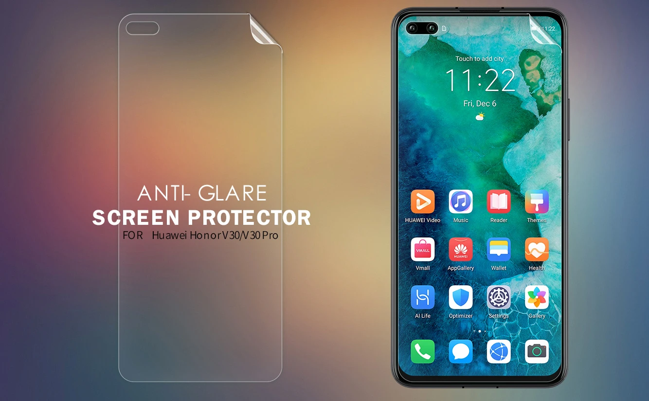 Матовая защитная пленка для Huawei Honor V30 Pro Nillkin прозрачная устойчивая к царапинам