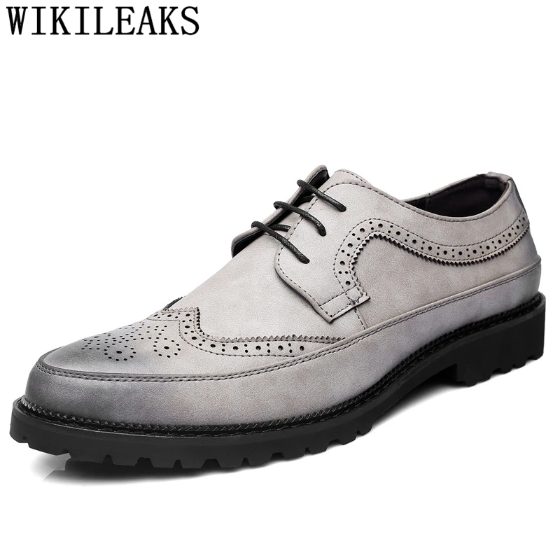 Туфли-Броги мужские классические официальные свадебные лифтовые итальянские