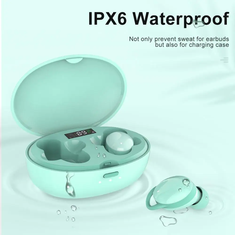 Разноцветные мини наушники TWS с сенсорным управлением IPX6 водонепроницаемые