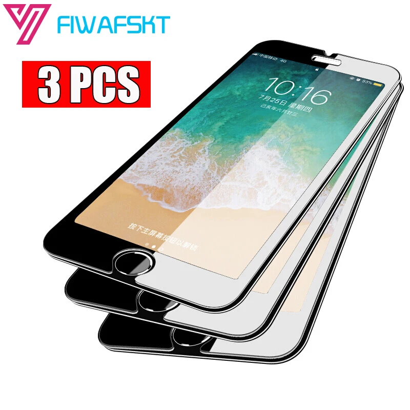 Закаленное стекло 3 шт./лот для iPhone 11 Pro Max 7 8 6 6s Plus SE 2020 5 5s Защита экрана XS XR 1 чехол