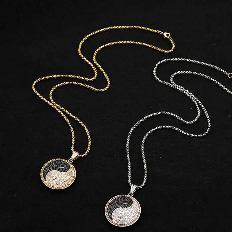 Высококачественное циркониевое ожерелье Сплетницы тайчи Инь Янь Мужская и