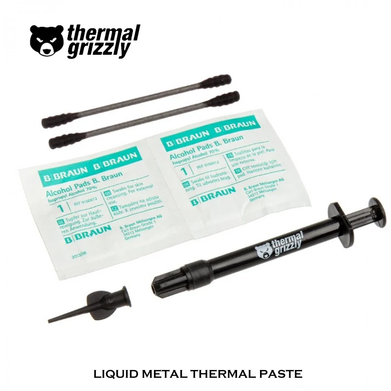 

1g/5g Thermal Grizzly Conductonaut AMD Intel CPU GPU Liquid Metal Thermal Grease Fan Thermal Silicone Compound Cooling 73 W/m