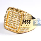 Роскошное мужское квадратное кольцо с микрозакрепкой фианитами в стиле хип-хоп полное украшение в виде Стразы золотое кольцо на палец в стиле панк мужское кольцо с кристаллами рок ювелирные изделия