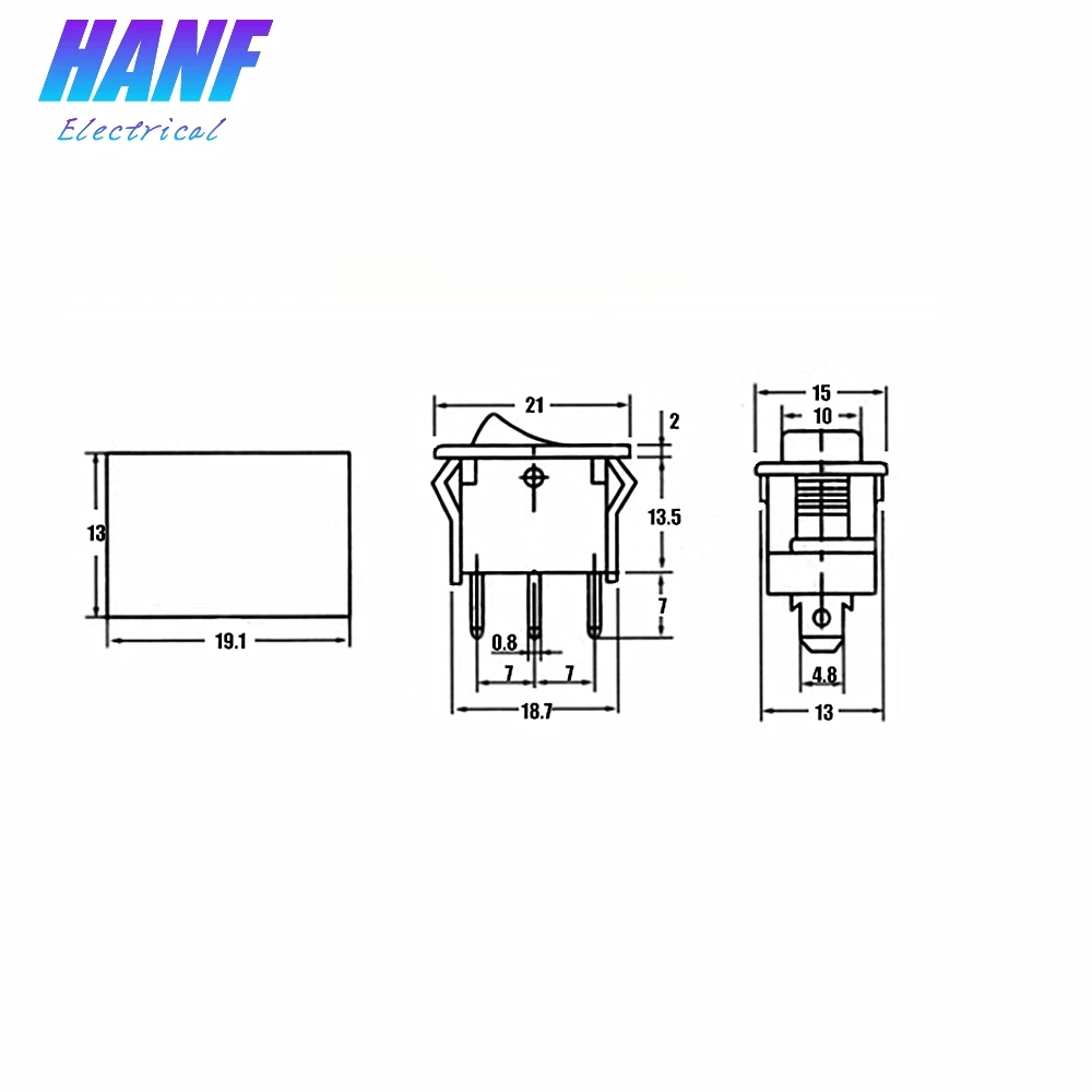 ВКЛ ВЫКЛ 3 контакта SPST Лодка Автомобильный кулисный переключатель со