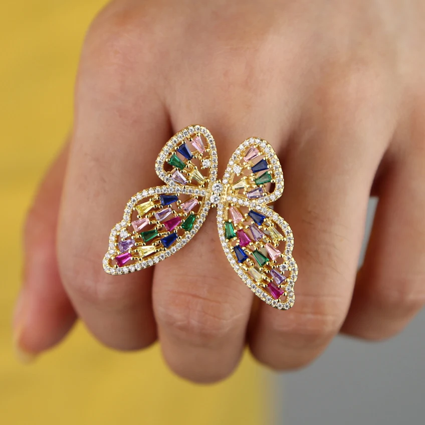 Серьги-бабочки женские с зелеными фианитами | Украшения и аксессуары