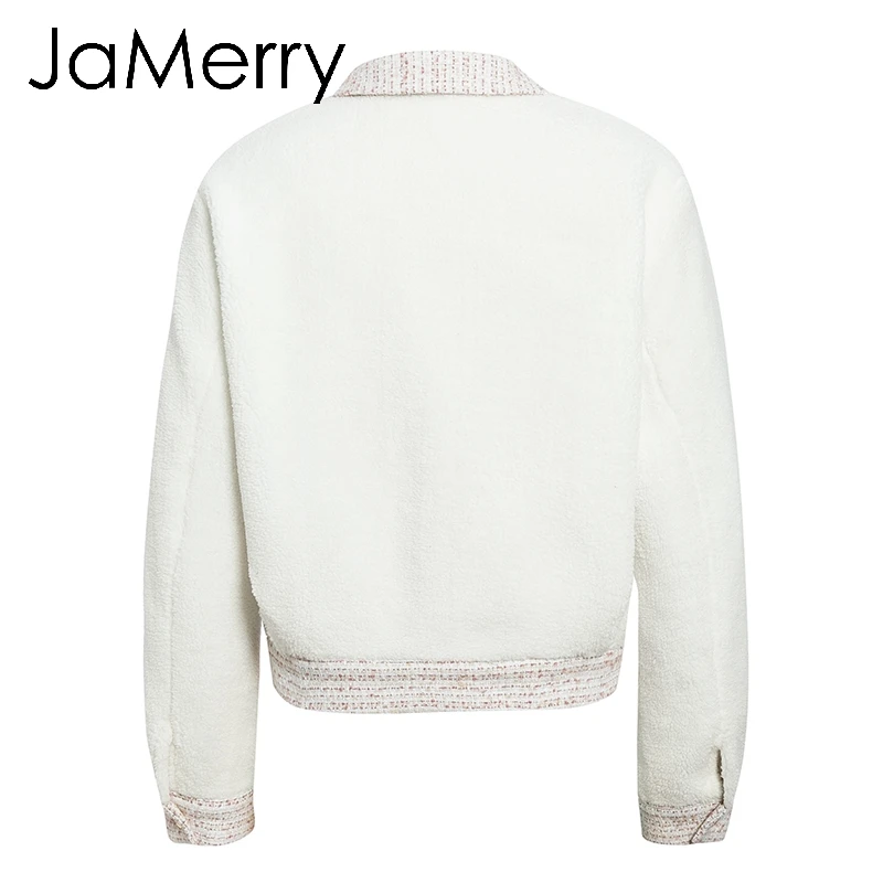 JaMerry, винтажный комплект из двух частей, твид, искусственный мех, женские комплекты, Осень-зима, юбка, костюм, наборы, пэчворк, однобортный, для офиса, женские костюмы