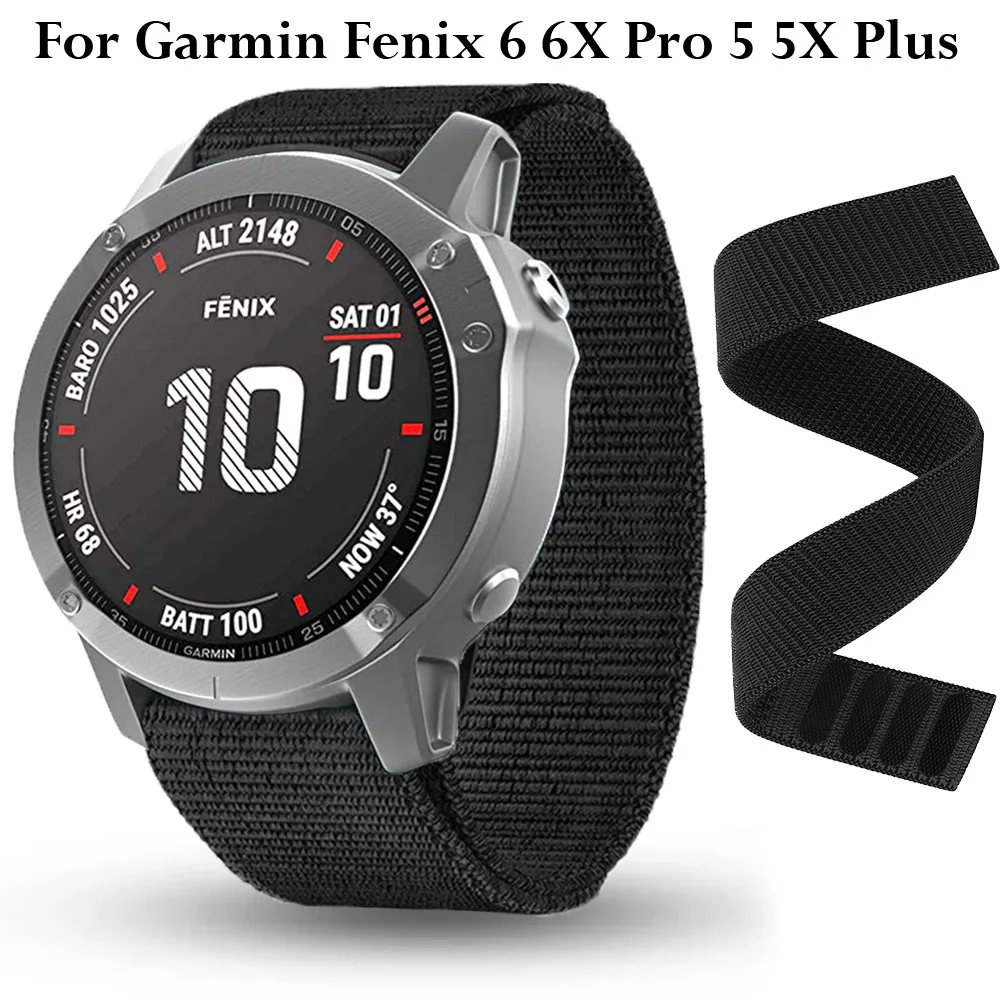 

22 26mm Nylon Band for Garmin Fenix 6X 6 Pro 5X 5 Plus Smart Watch Adjustable Strap For Fenix 6X 6 5X Wrist Correa Bracelet Belt