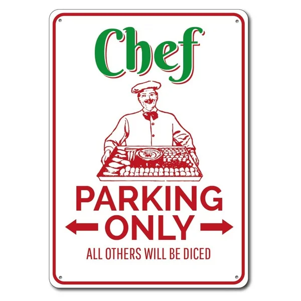 

Chef Parking Only Metal Tin Sign Metal Sign Wall Art Wall Decor Home Deco