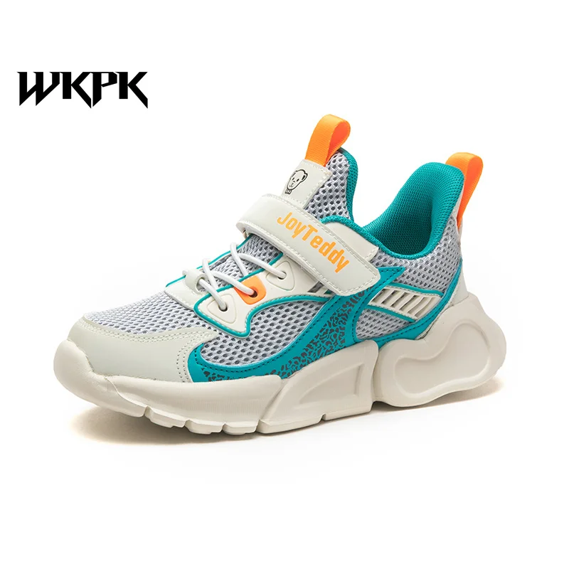 

Детские кроссовки WKPK, сетчатые дышащие, повседневная обувь для мальчиков и девочек, мягкие Нескользящие, удобные, с застежкой