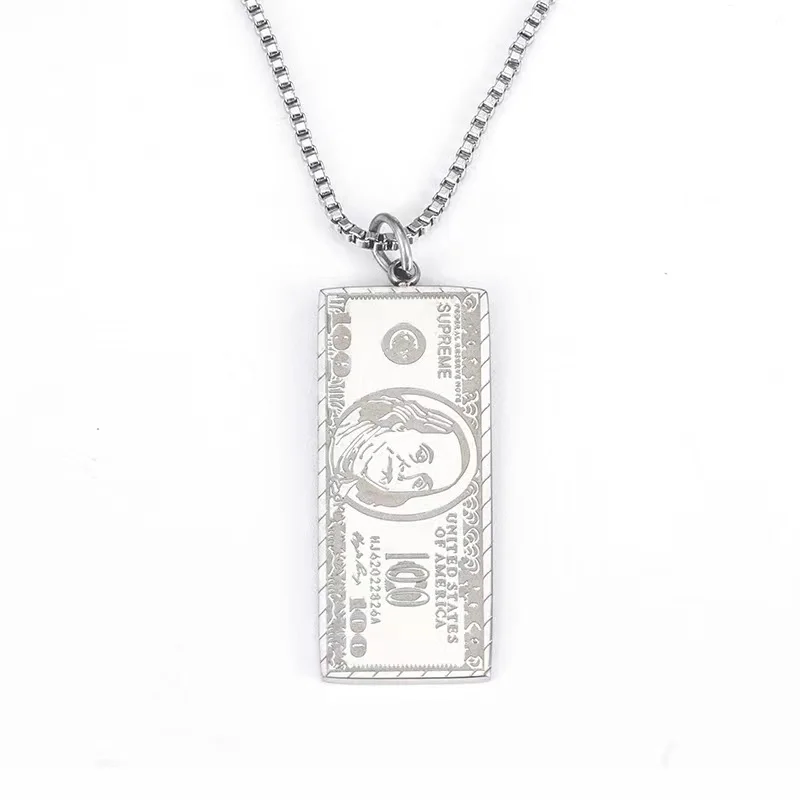 Ожерелье с золотым долларом винтажные подвески из нержавеющей стали мужская