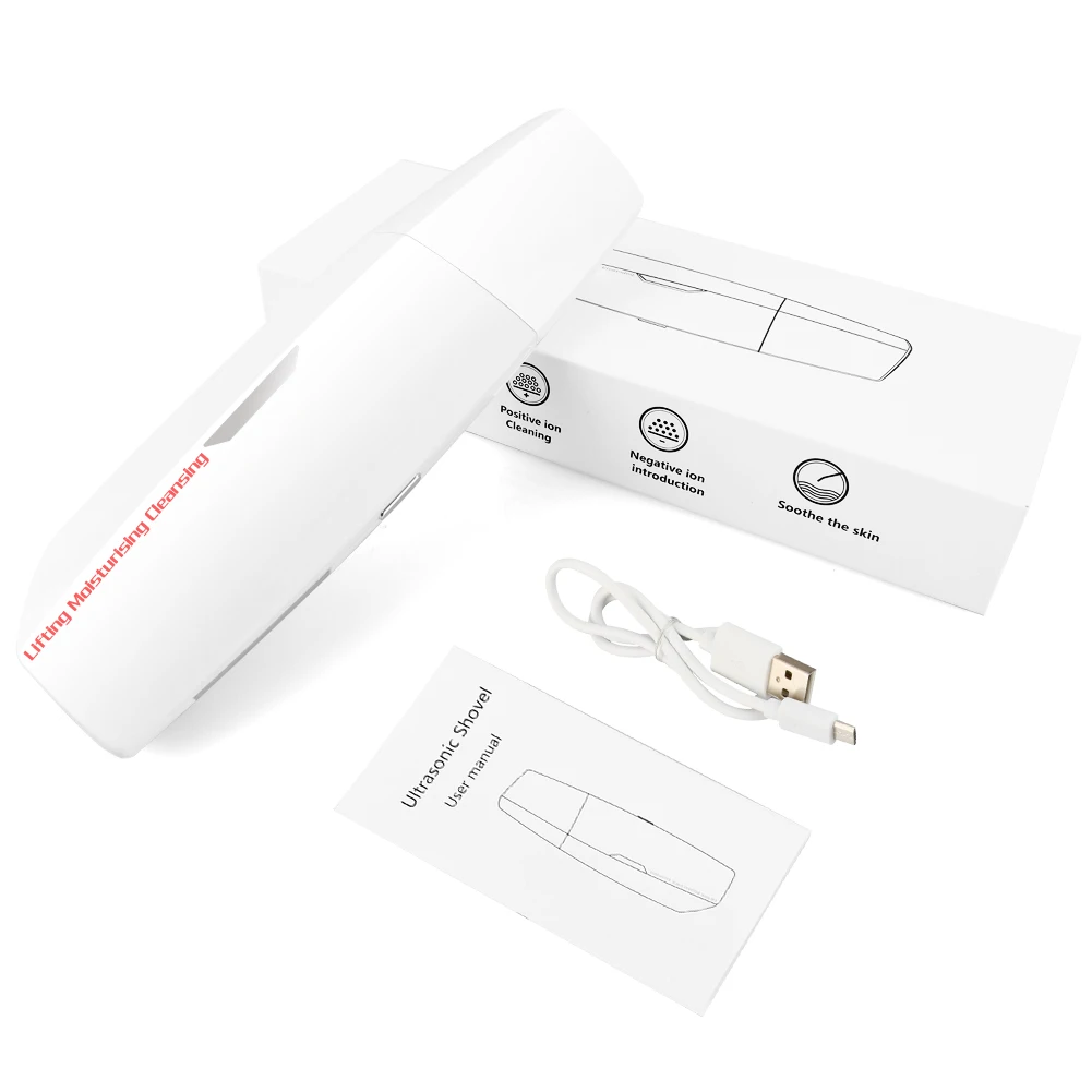 

Ultrasonic Face Cleaning Machine Skin Scrubber Deep Machine SPA Spatula Skin Scrubber Remove Blackhead Facial Whitening Lifting