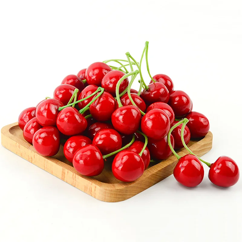 

2/5/10pcs Fake Cherry Artificial Fruit Model Simulation Cherry Ornament Craft Food Photography props Party Decor Home Decoration