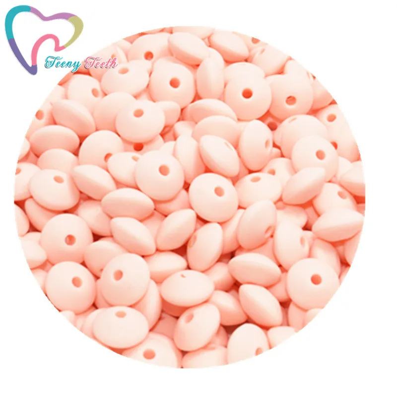 Honey Pink Teeny Teeth 20 шт. Силиконовые Прорезыватели для зубов Abacus бусины в форме чечевицы DIY цепочка для прорезывания зубов красочные чечевицы Силиконовые Прорезыватели блюдца свободные бусины - Цвет: Honey Pink