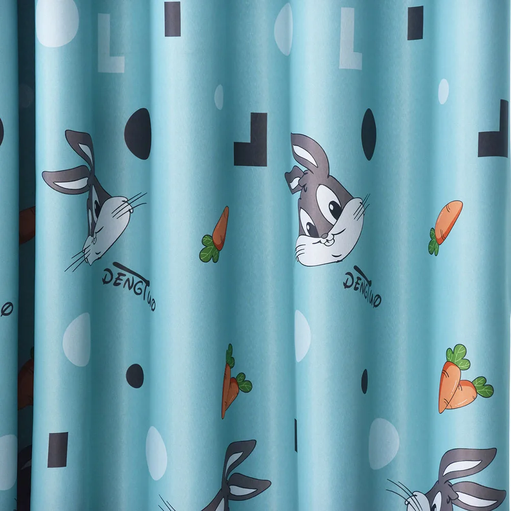 Светонепроницаемые шторы с изображением мультяшного кролика декор для детей