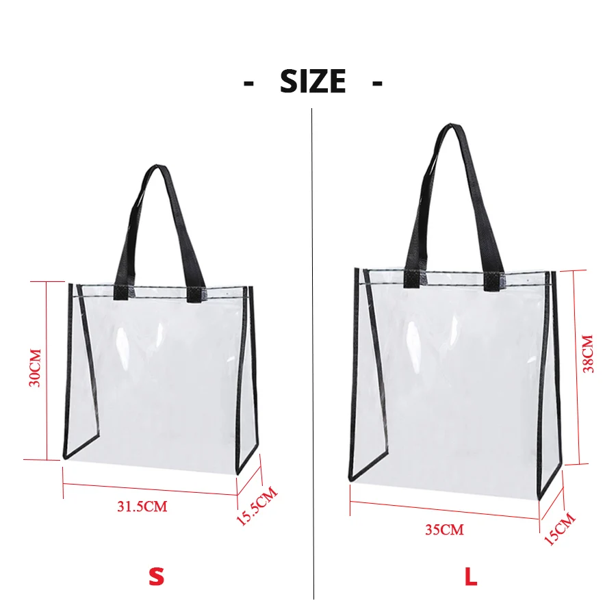 Прозрачная Сумка тоут из ПВХ водонепроницаемая дорожная пляжная сумочка