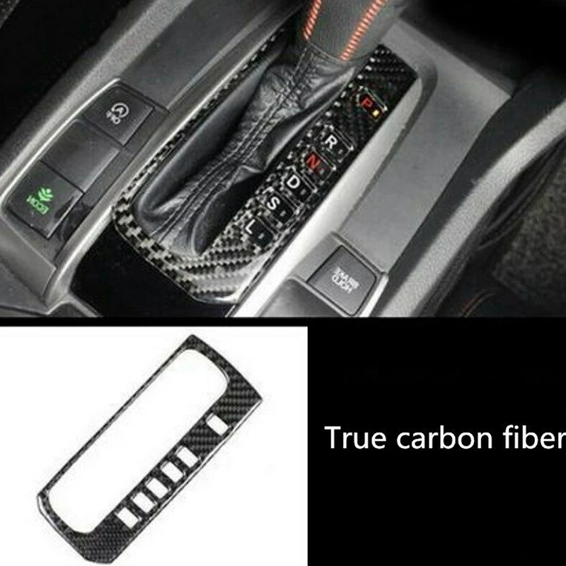 

for Honda Tenth Generation Civic 2016-2019 Car Carbon Fiber Gear Button Frame Carbon Fiber Sticker Right Drive