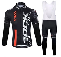 rock racing springautumn cycling clothing pant set mtb skull bike jersey mens breathable and sweat absorbent long cycling wear