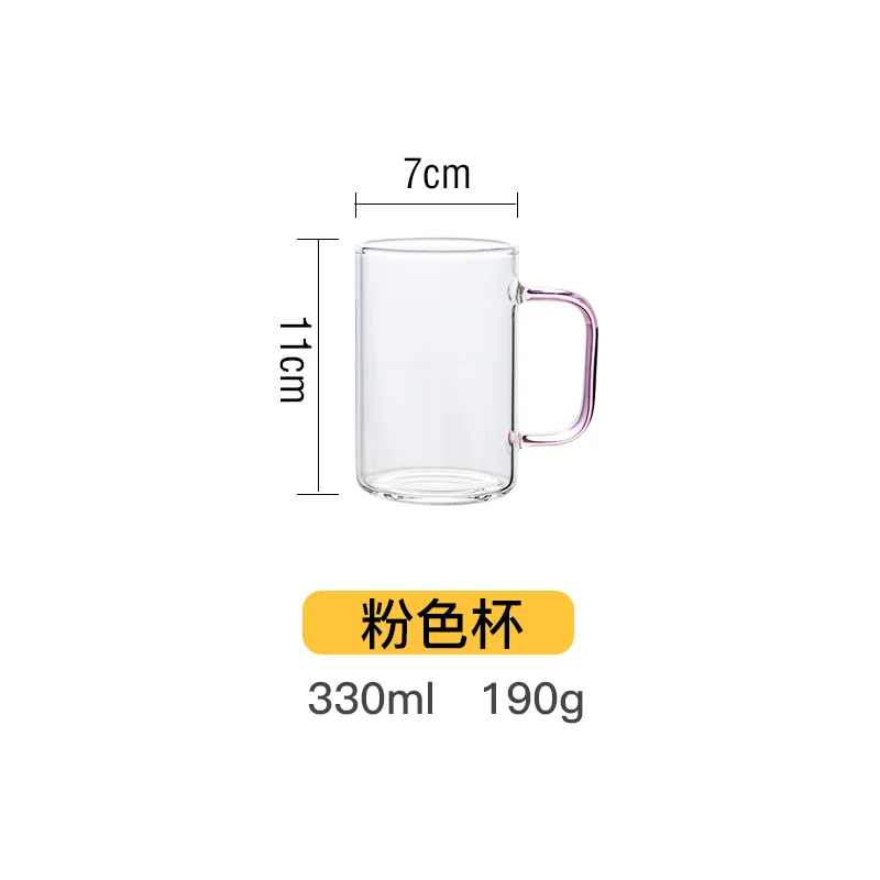 

Creative Cute Glass Cup Colored Korean Reusable Nordic Glass Cup with Handle Coffee Cup Vasos Cristal Agua Home Garden BL50BL