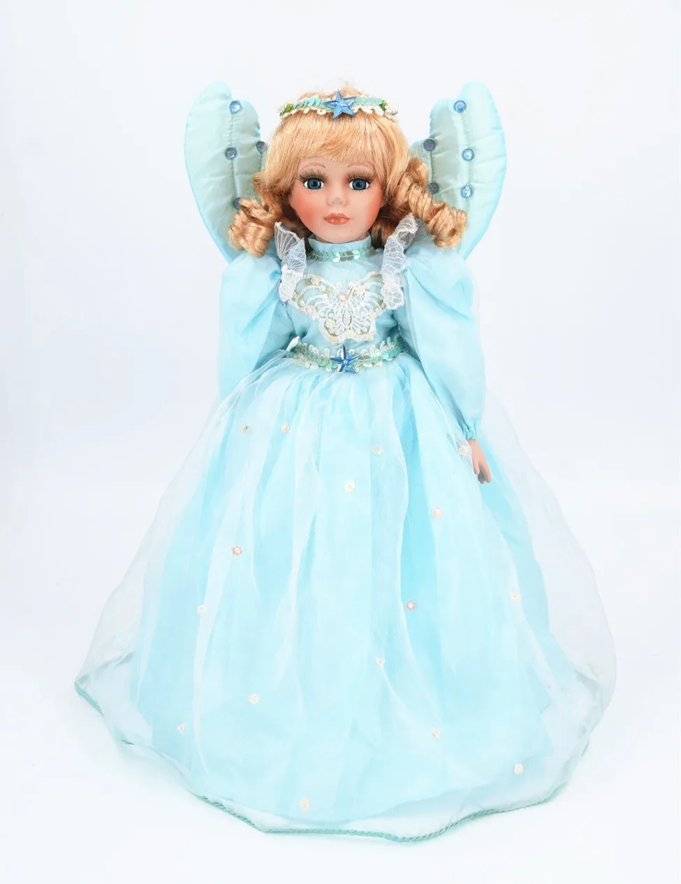 42 см винтаж синий угол принцесса Фарфоровая Кукла День рождения Девочка Святого