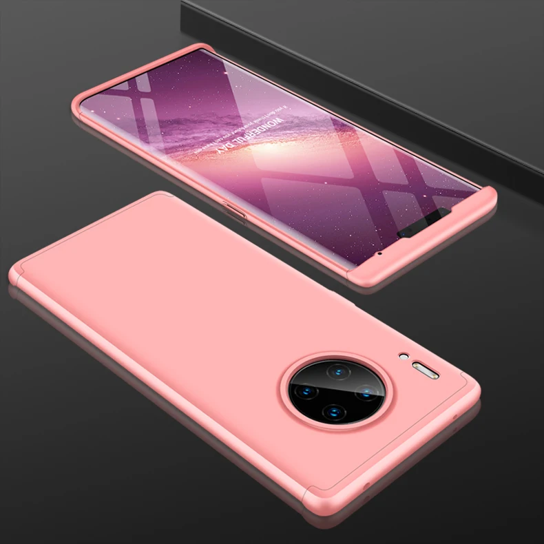 Pink Защитный чехол для HUAWEI mate 20 30 Lite, чехол для HUAWEI mate 20 30 Pro, роскошный чехол 360, полный корпус, жесткий матовый чехол для задней панели из поликарбоната - Цвет: Pink