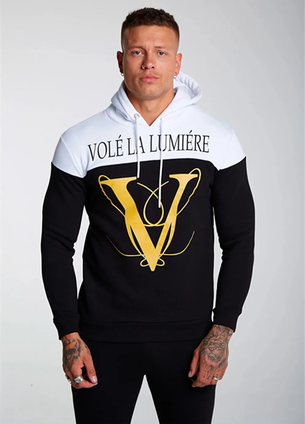 Autumn winter men's fitness hooded tracksuits Loose running training casual hooded coats+fashion pure color pants Jogger suits