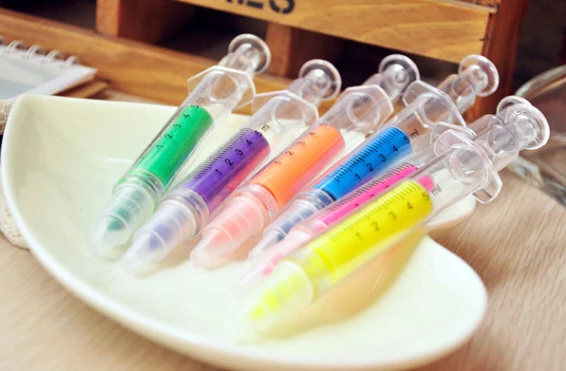 Творческий инъекционный шприц объемом Дизайн Цветной маркер ручка