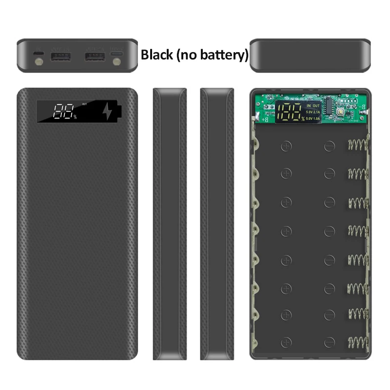 Бесплатная Сварка 8*18650 Коробка для хранения аккумуляторов 5 в двойной USB чехол