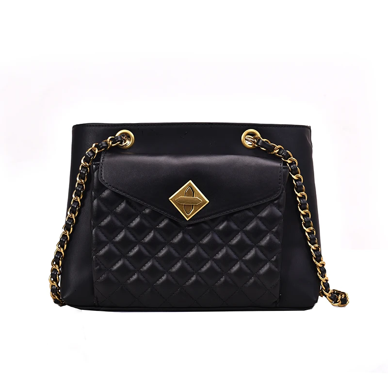 

Female Casual Elegant Tote bag 2021 Fashion New Quality PU Leather Women's Designer Handbag Lingge Chain Shoulder Messenger Bag
