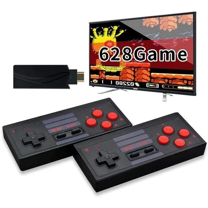 

Hot HD Video Game Console Built in 628 Classic Games Mini Retro Game Console Wireless Controller HDMI Output Dual Players