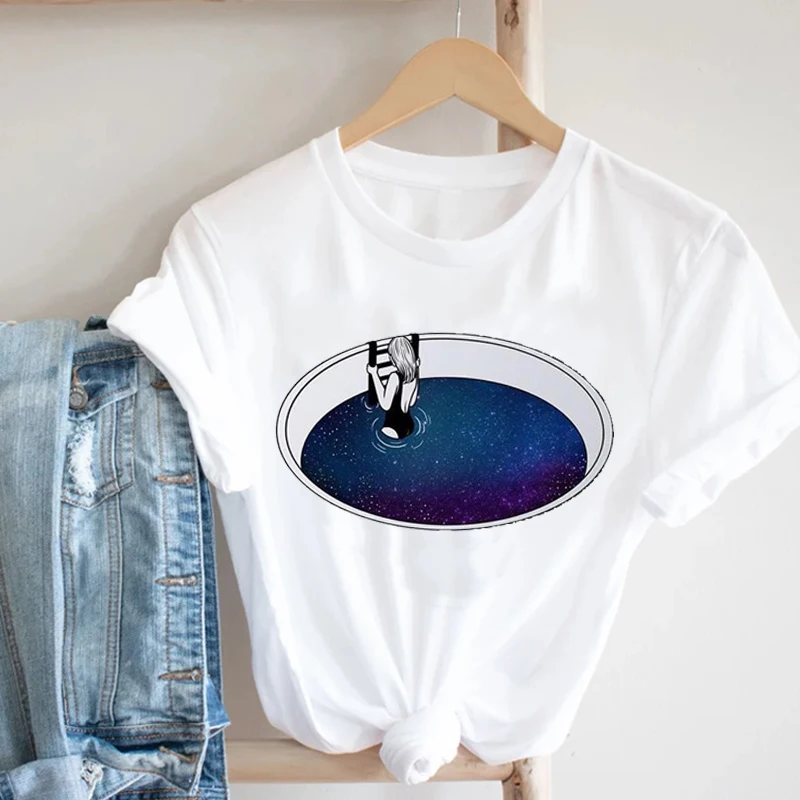 

Women Space Spring Summer 90s Funny Short Sleeve Clothing Ladies 90s Fashion Clothes Print Tshirt Female Tee Top Graphic T-shirt