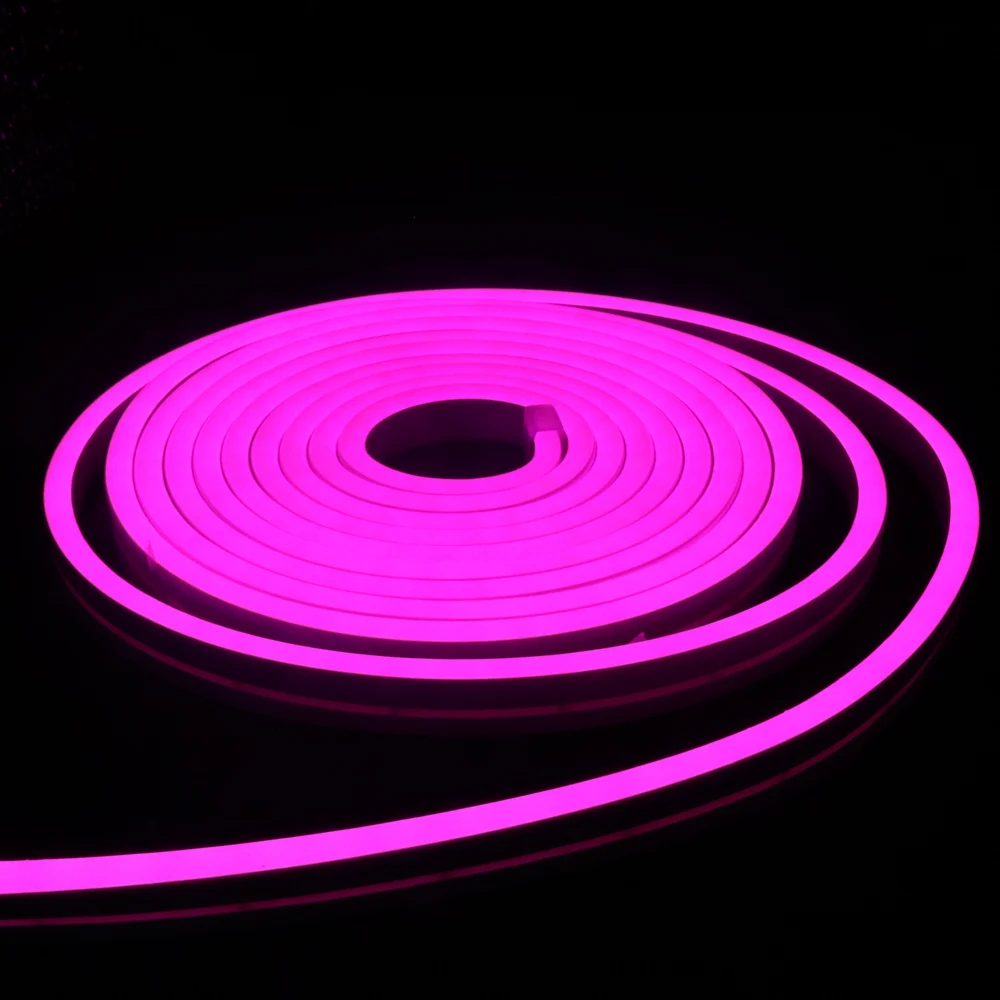 flexible neon led strip 5m dc 12v pink red green blue color smd2835 120ledm ip65 waterproof 6mm diy home decor party dimmable free global shipping