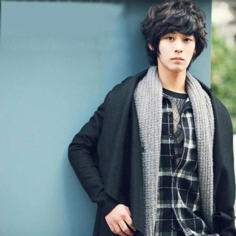 Мужская Длинная шерстяная ветровка в Корейском стиле Осень-зима