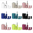 Набор аксессуаров для ванной комнаты, 6 шт., держатель для зубных щеток, корзина, диспенсер для мыла, стакан, туалетная щетка, монохромный держатель для ванной комнаты