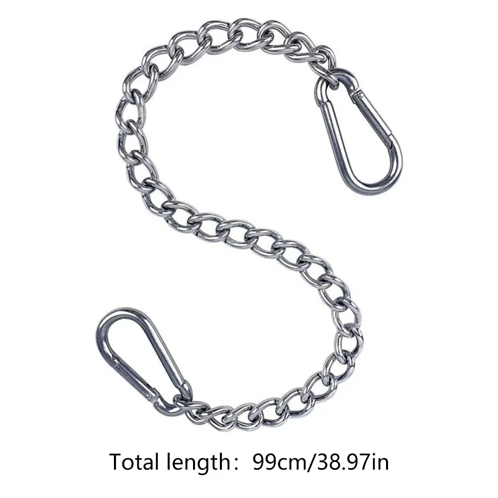 

Stainless Steel Hanging Connecting Chair Chain Kit Hammock Swing Extension Chain Rope with 2 Carabiners Straps with Hook 66/99cm