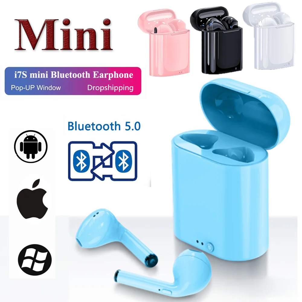Мини-наушники TWS i7s спортивная водонепроницаемая гарнитура Bluetooth музыкальные